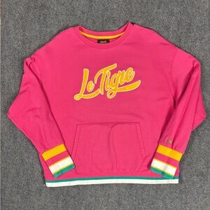 Le Tigre Pink Logo Crewneck Sweatshirt Womens XL